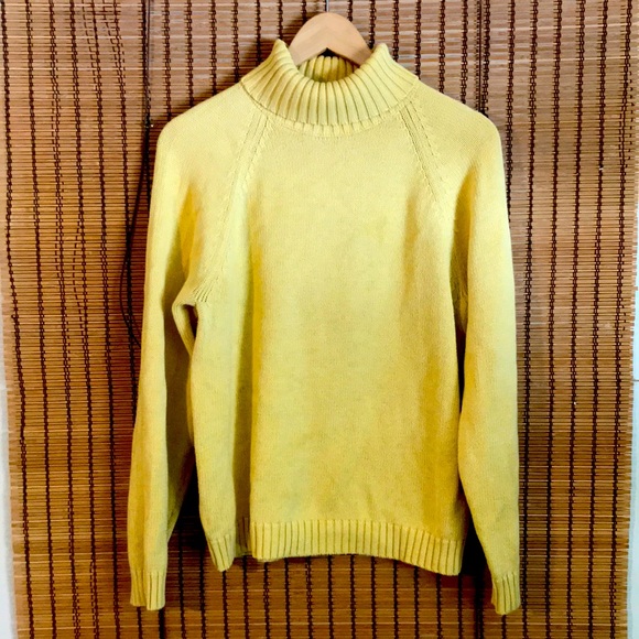 Yellow Lands End Turtleneck - Picture 1 of 3